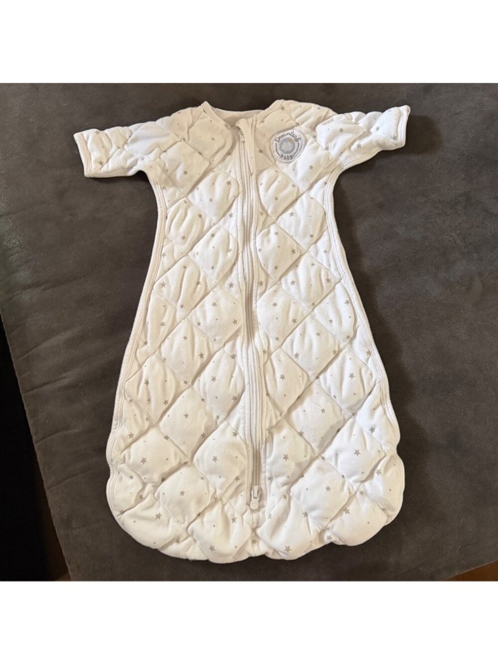 Dreamland Baby Weighted Transition Swaddle Blanket White Stars Cotton Two-Way Zi